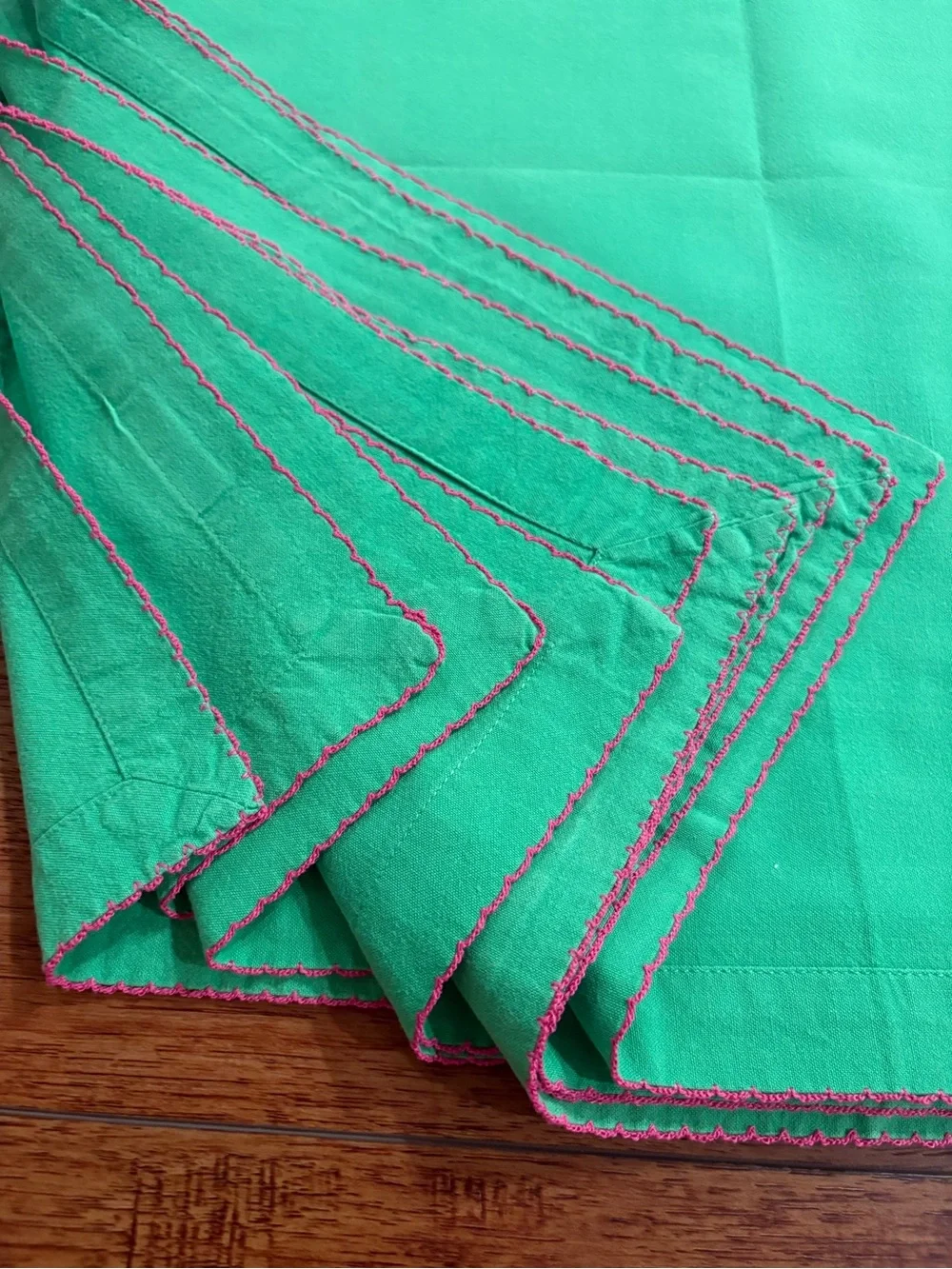 Home James Hamptons 16 Pc Cotton Table Linen Set Green Placemats Napkins